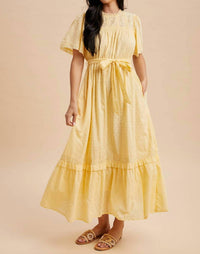 In-Loom - Swiss Dot Flutter Sleeve Maxi Dress