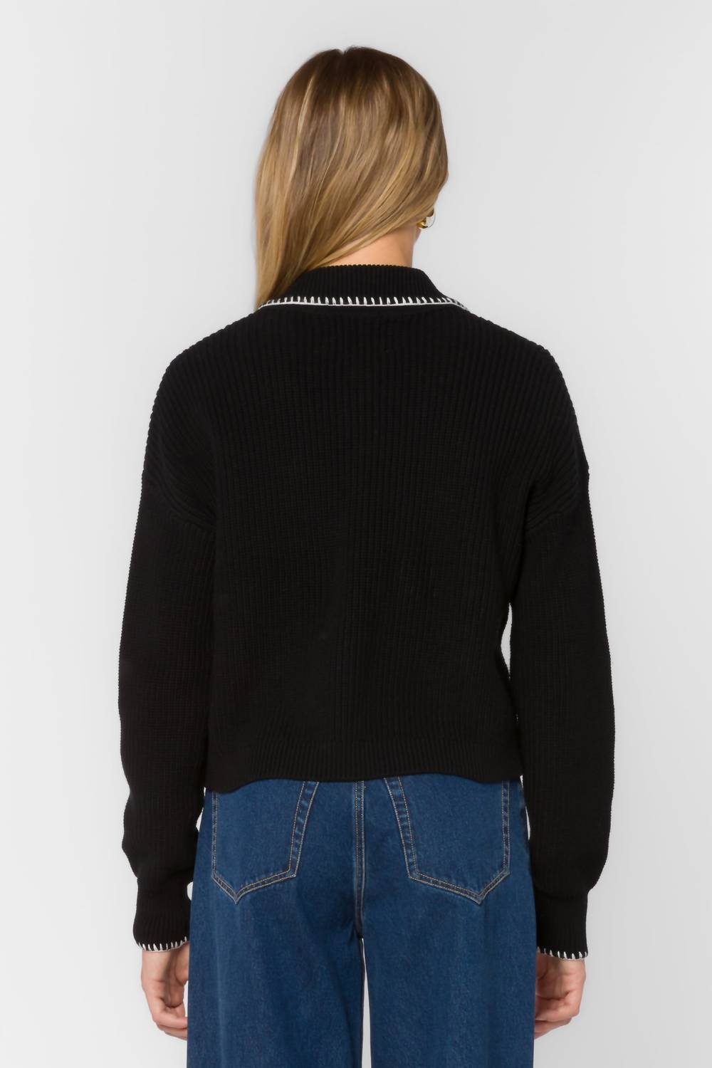 Velvet Heart Brantley Cardigan in black - women's cardigan - detail view