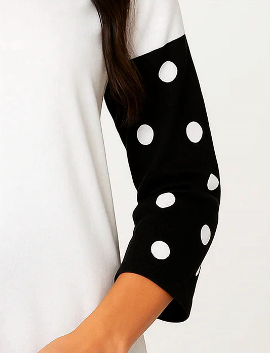 Angel Apparel - Abstract Polka Dot V-neck Top