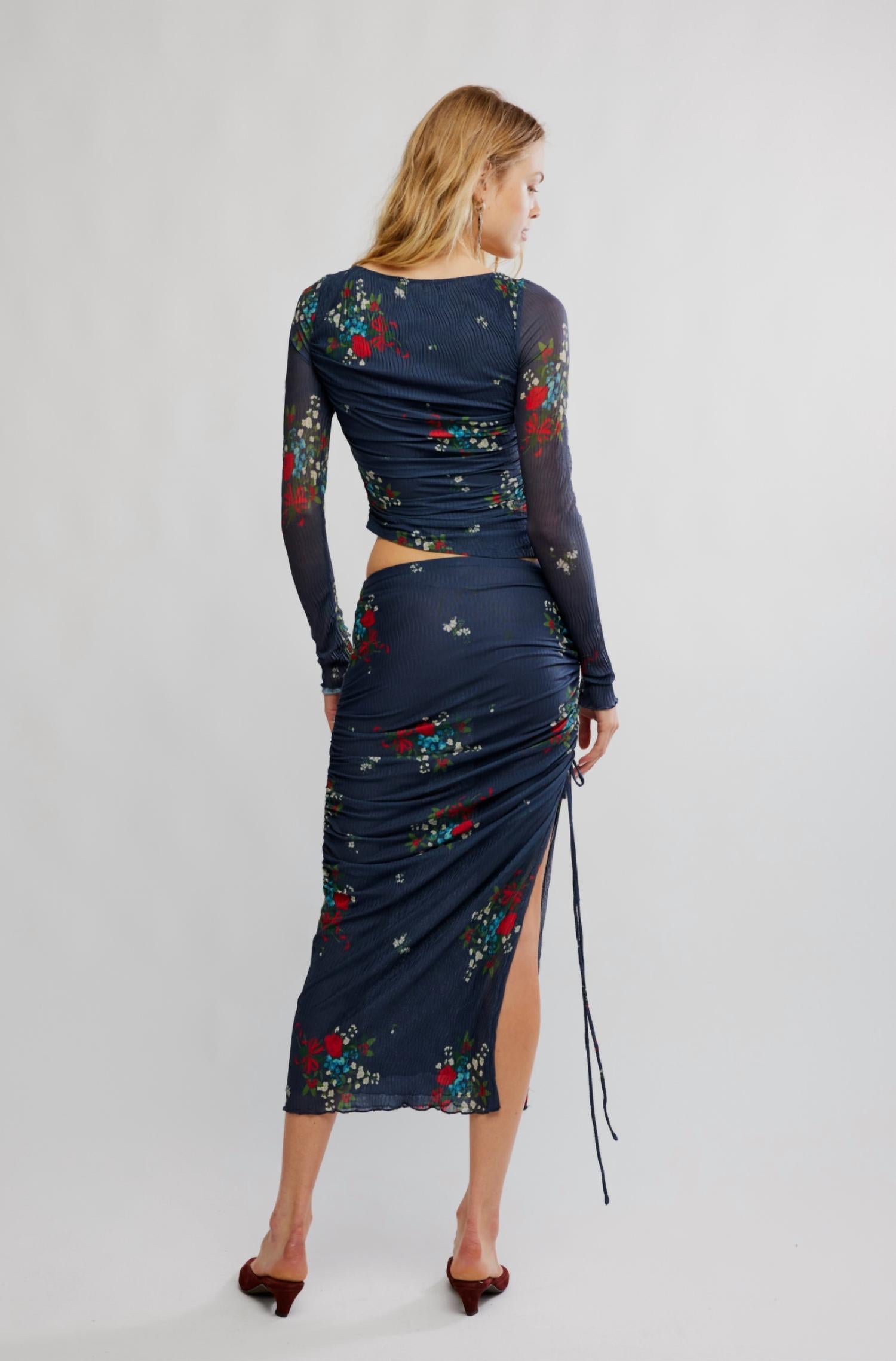 Free People Crimson Lights Set in navy combo - women's skirt - alternate view