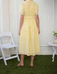 Zoe And Claire - Embroidered Short Sleeves Dress