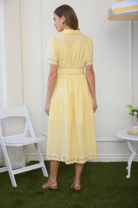 Zoe And Claire - Embroidered Short Sleeves Dress