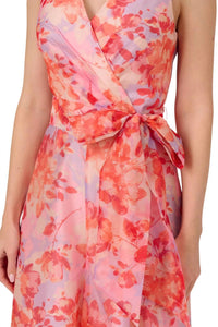 Adrianna Papell - Floral Organza Wide Leg Jumpsuit Dress