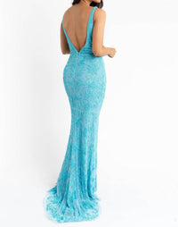 BEADED SLEEVELESS GOWN