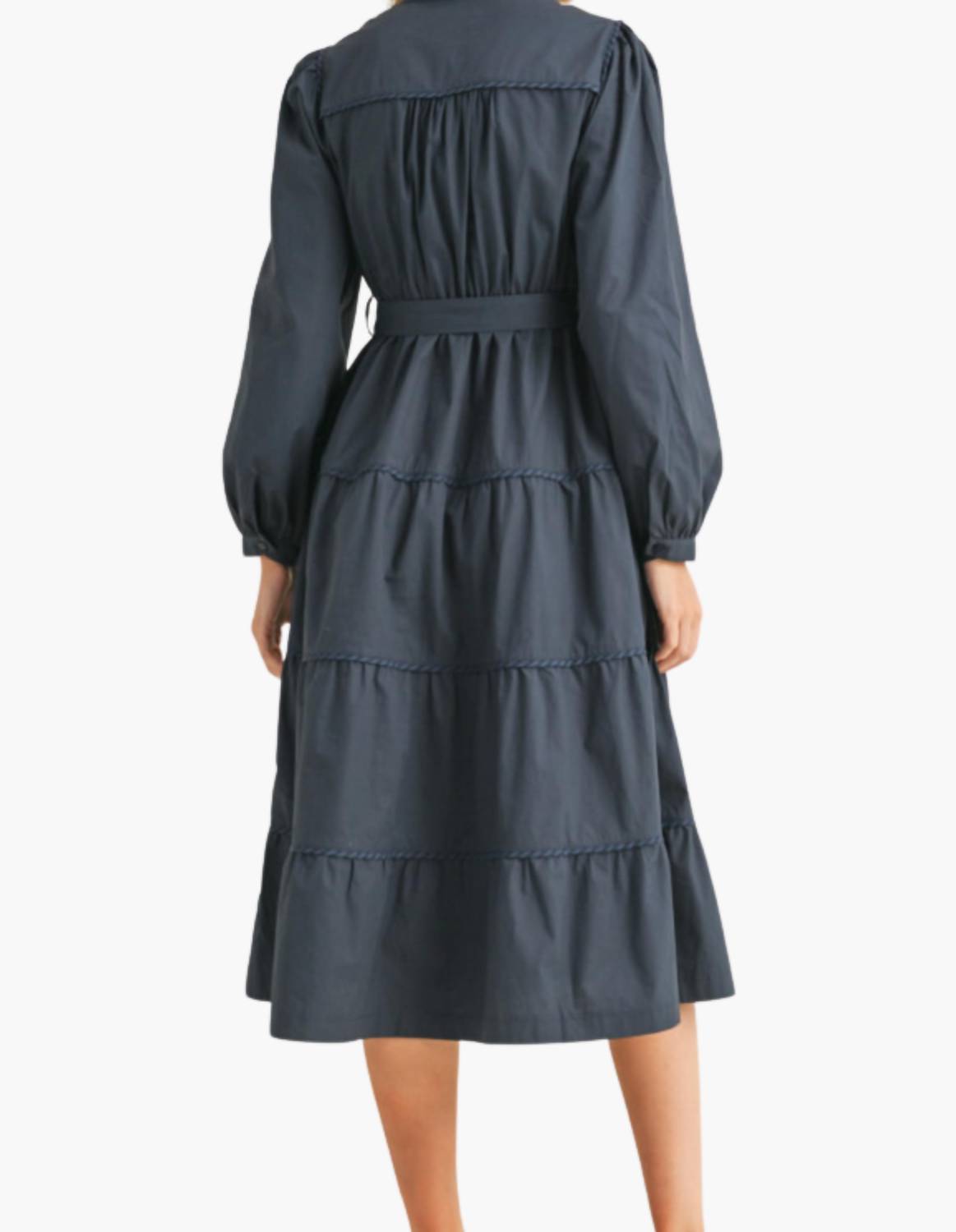&merci Celine Midi Dress in navy - women's dress - detail view