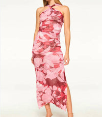 Misa Los Angeles Women's Elaine Dress in flora rosada mesh - women's dress