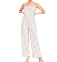Allie Rose - Striped Linen Blend Jumpsuit
