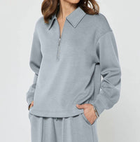 Current Air - Collared Half-zip Pullover Sweatshirt