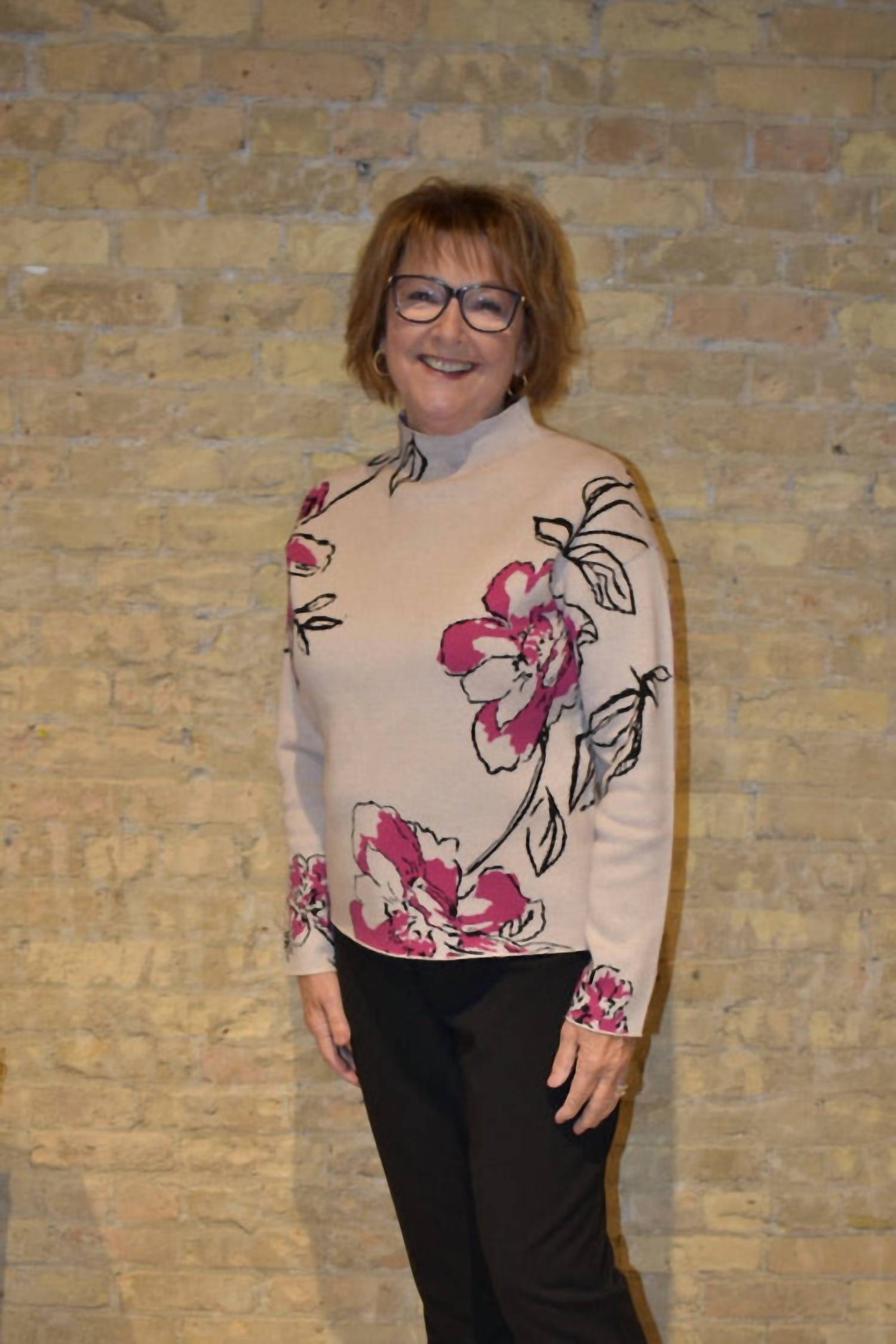 Tribal - Knit Jacquard Funnel Neck Sweater