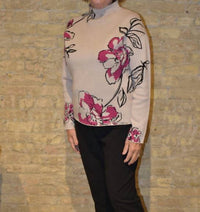 Tribal - Knit Jacquard Funnel Neck Sweater
