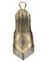 Paco Rabanne - Printed Mesh Halter Top