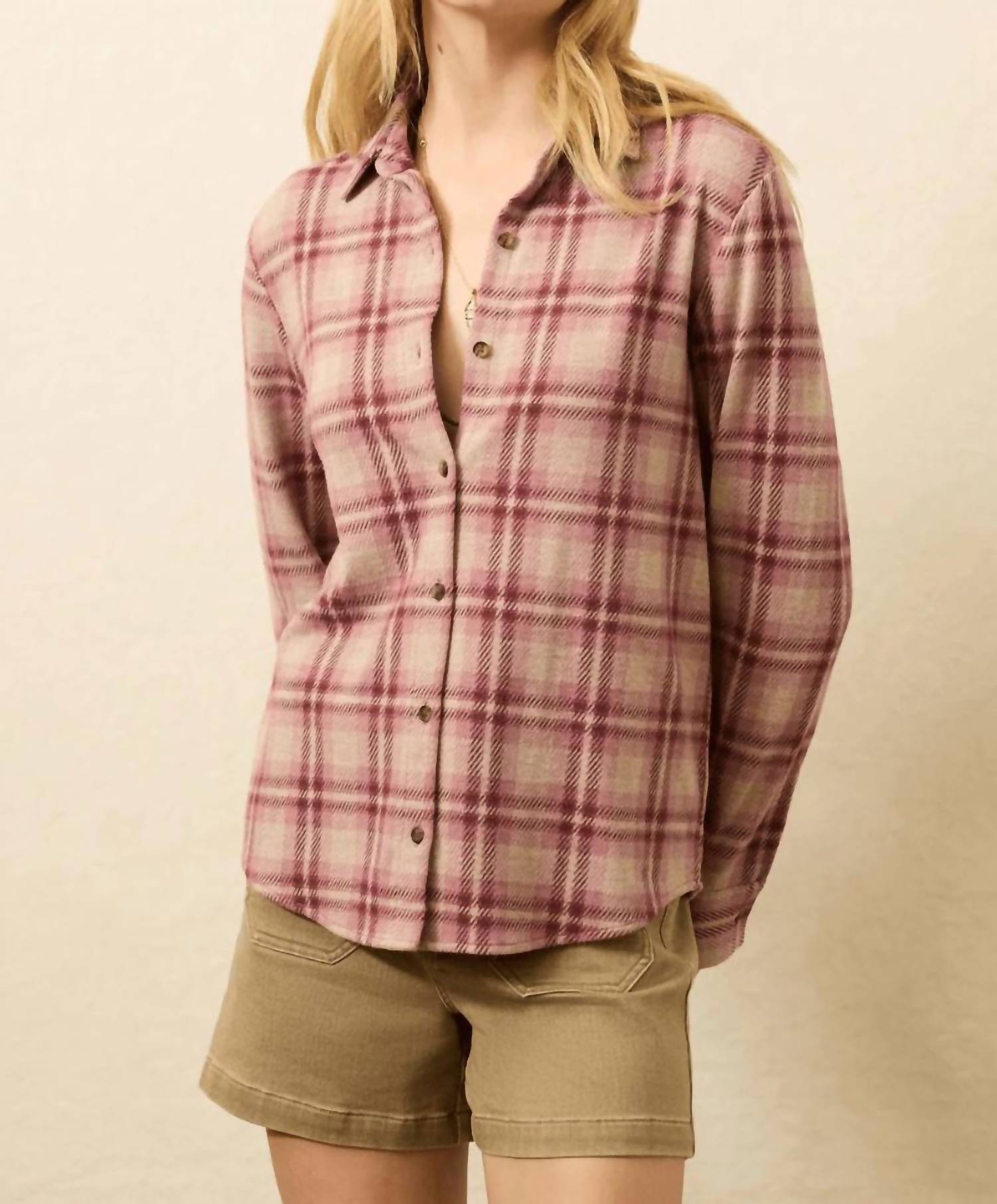 Faherty Legend Sweater Classic Shirt in berry coast plaid - women's shirt