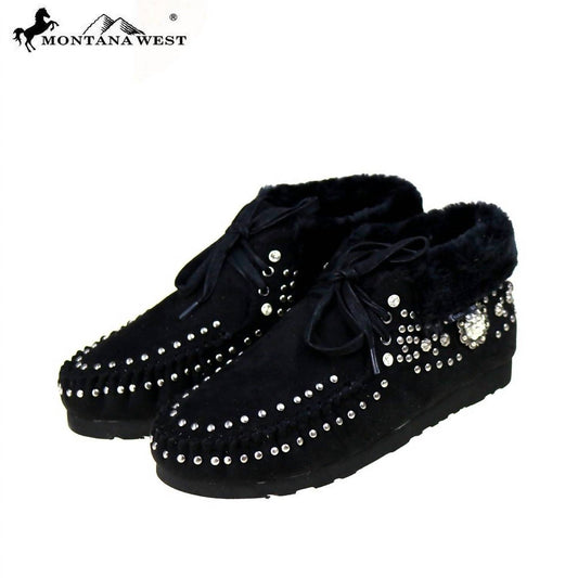 Montana West - Women's Western Style Studded Design Moccasins