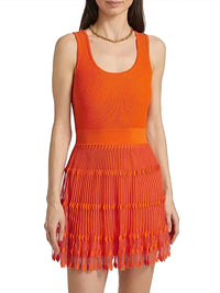 Milly - Sheer Knit Flare Mini Dress
