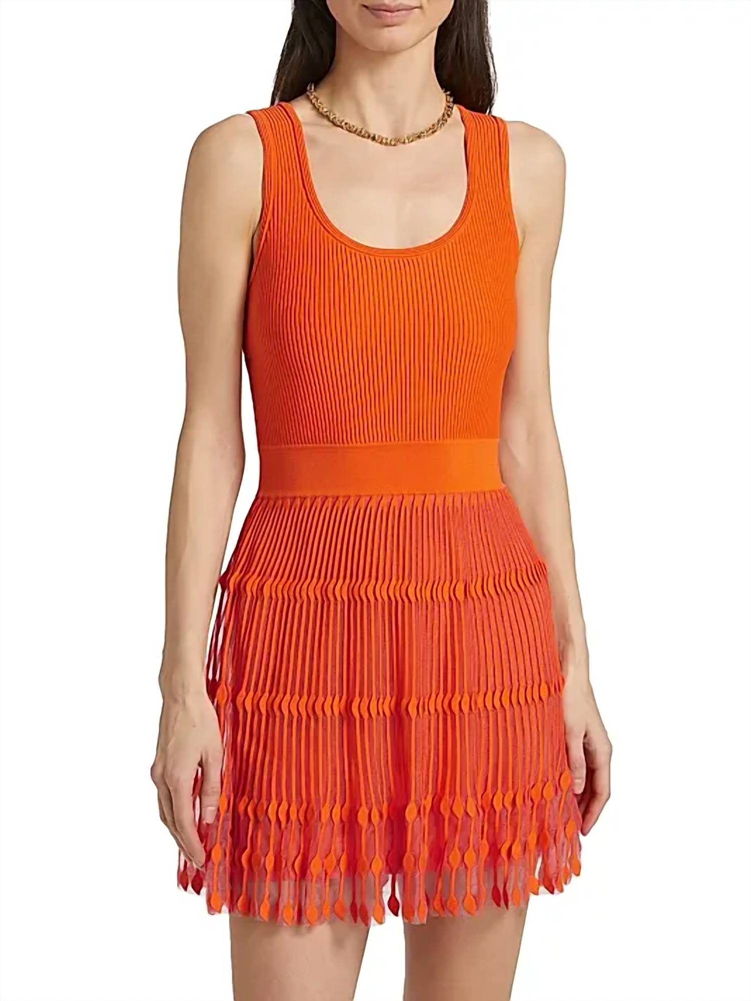 Milly - Sheer Knit Flare Mini Dress