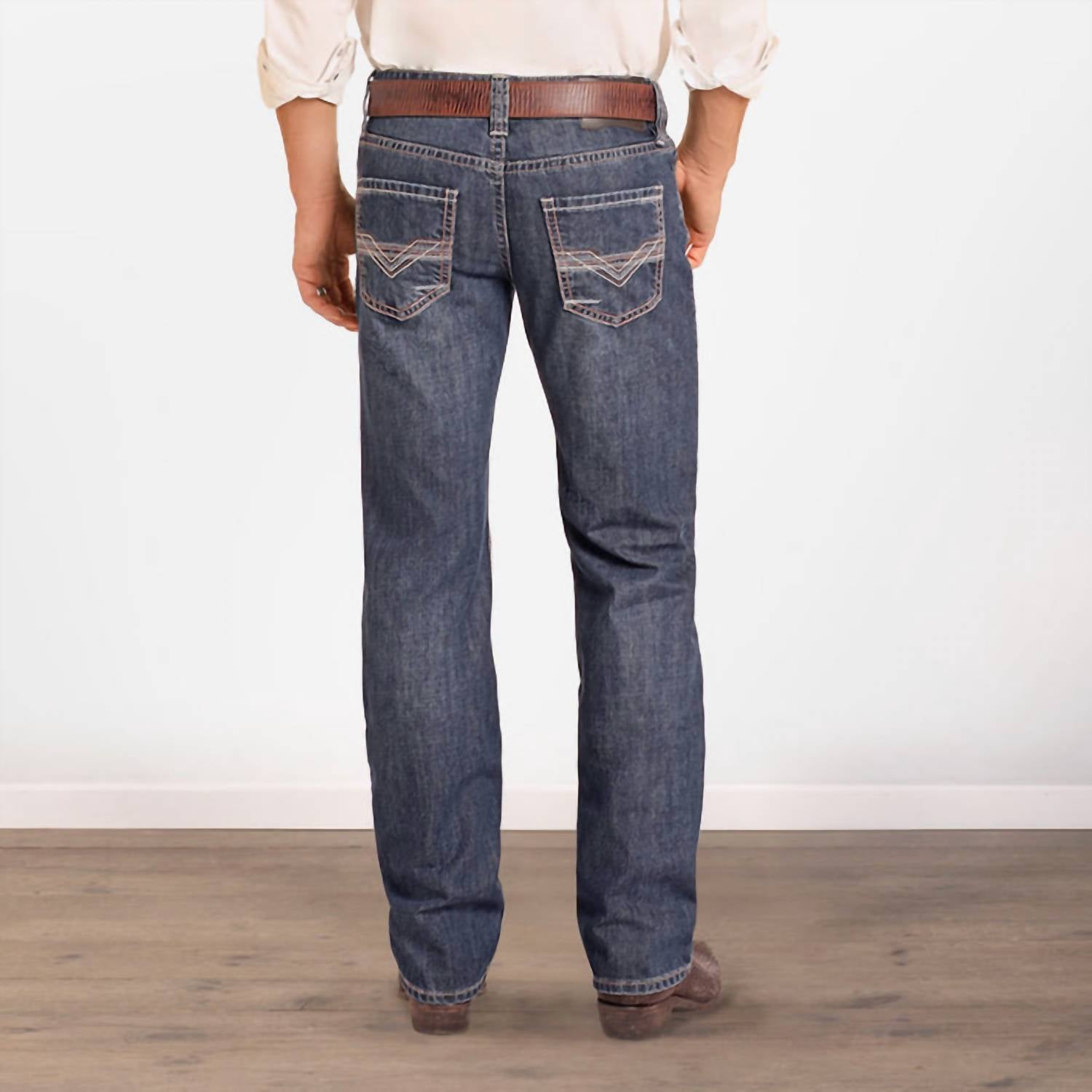Rock & Roll Denim Men's Pistol Straight Toned V Jeans in dark wash - men's jeans - alternate view