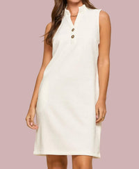 Dear Scarlett Ruffle Collar A-line Dress in off white - women's dress