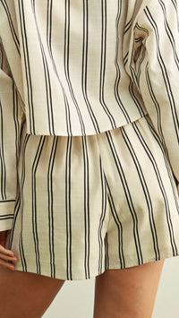 Miou Muse - Stripe Drawstring Shorts