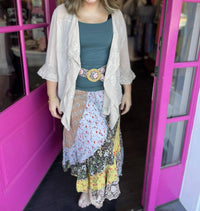 Young Threads - Western Mid Asymmetrical Patches Skirt