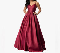 Blondie Nites Elegant Evening Gown in burgundy - women's dress