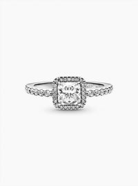 Pandora Women's Square Sparkle Halo Ring in silver - women's jewelry - view 4