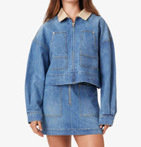 Habitual Utility Denim Jacket in cove - women's jacket