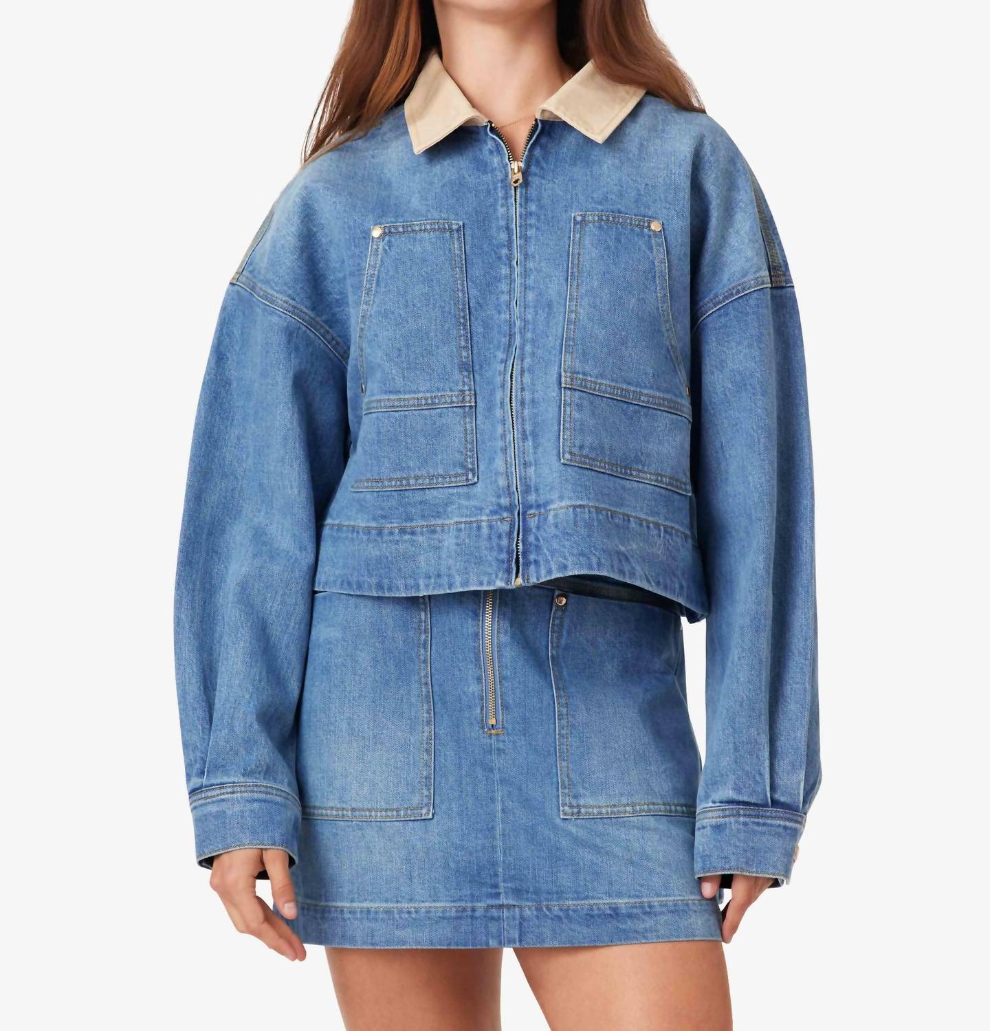 Habitual Utility Denim Jacket in cove - women's jacket