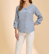 Fdj - Off The Shoulder Stripe Blouse