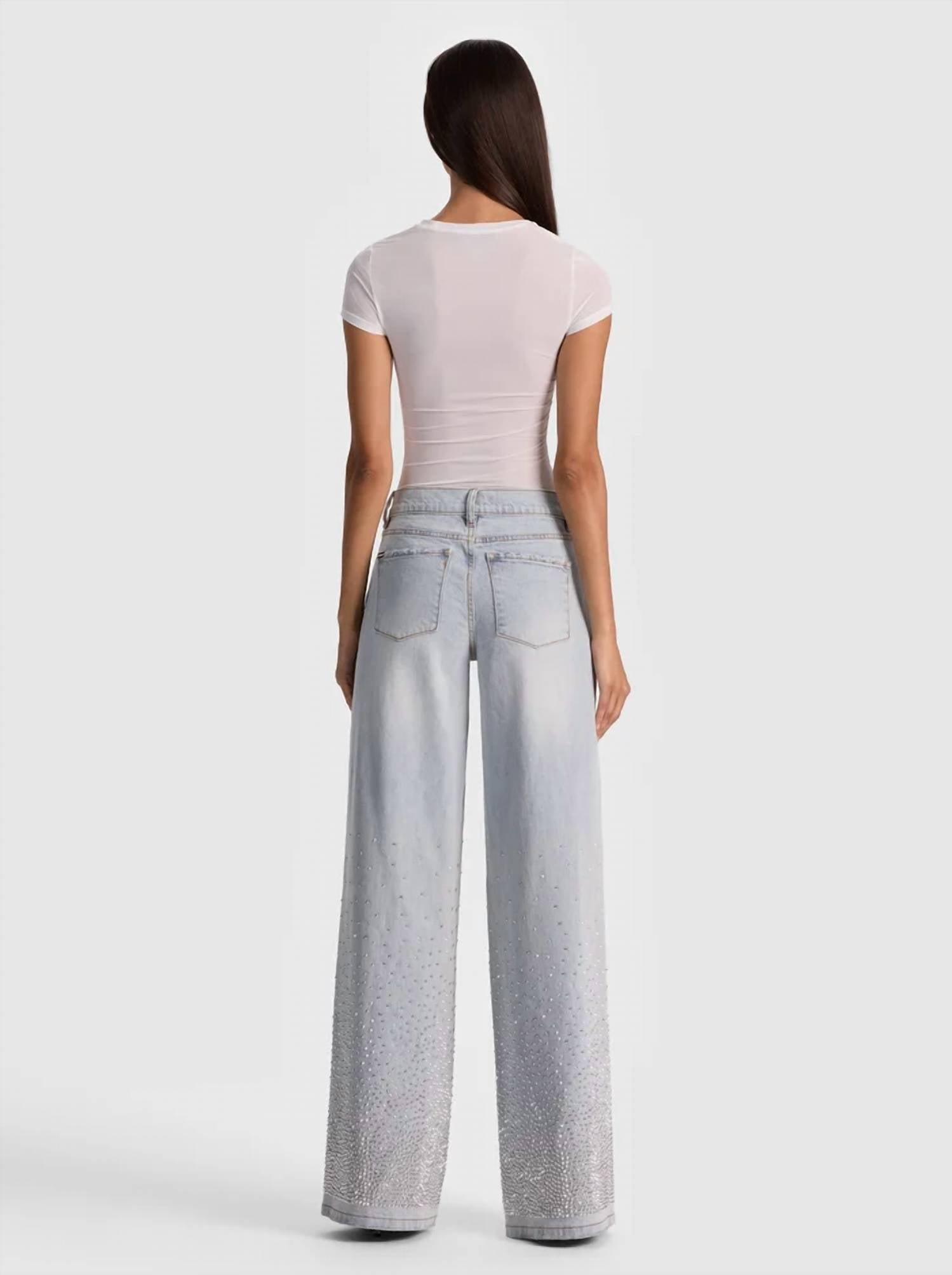 Alice + Olivia - Amazing Mid Rise Embellished Jeans