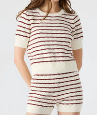 STEVE MADDEN Norris Short Sleeve Sweater in marshmallow - women's sweater