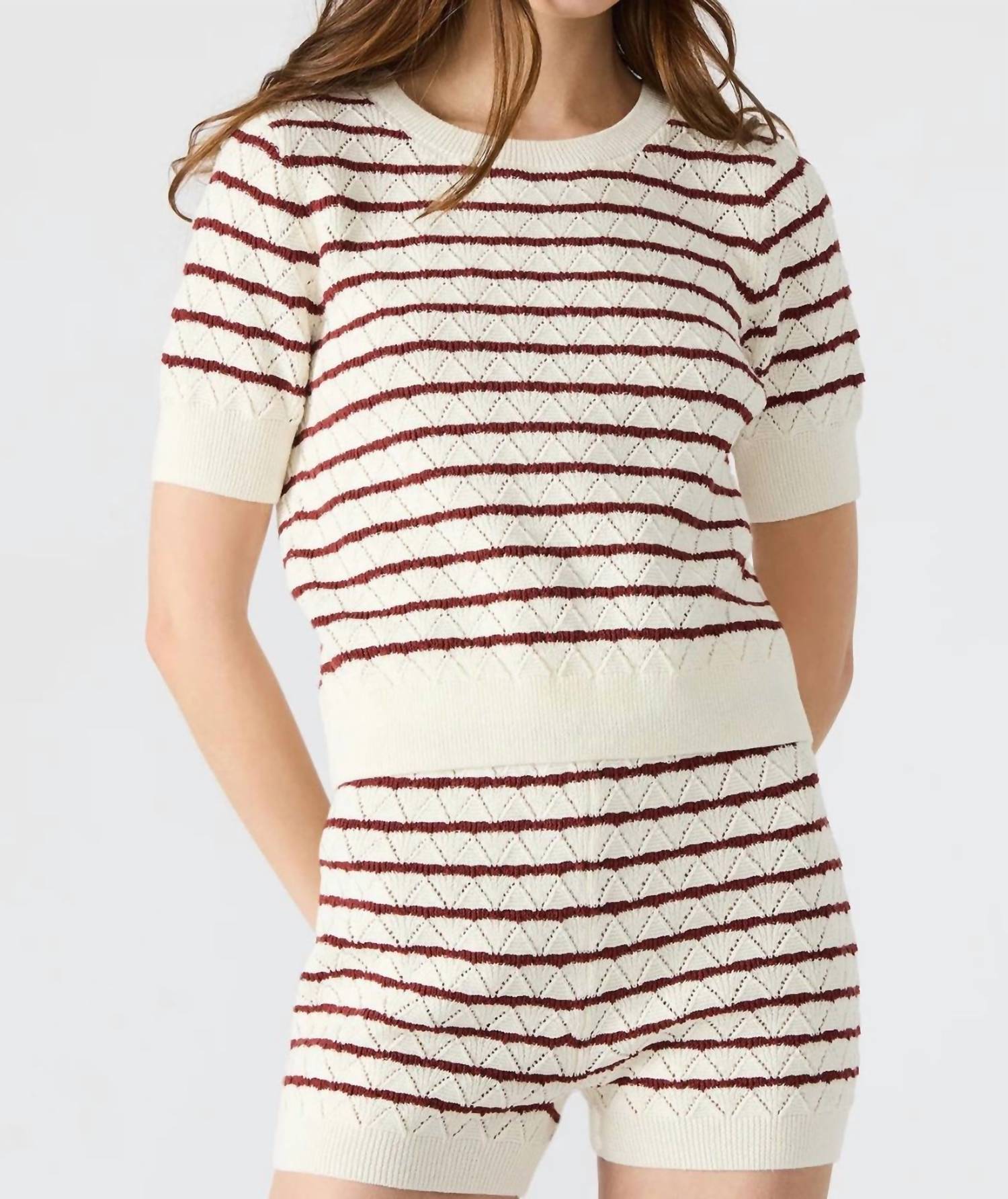 STEVE MADDEN Norris Short Sleeve Sweater in marshmallow - women's sweater