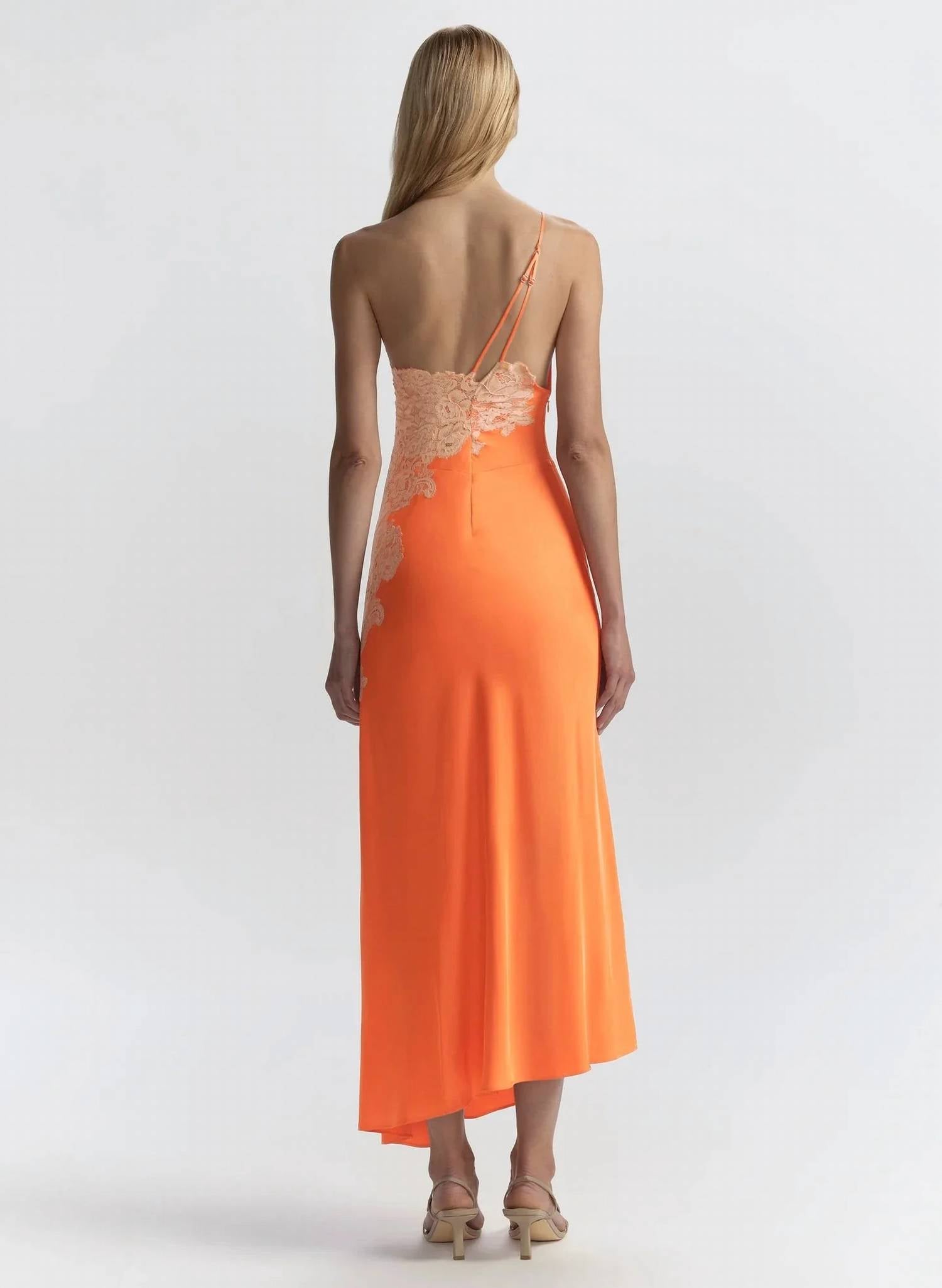A.L.C. - Lou Satin And Lace Midi Dress