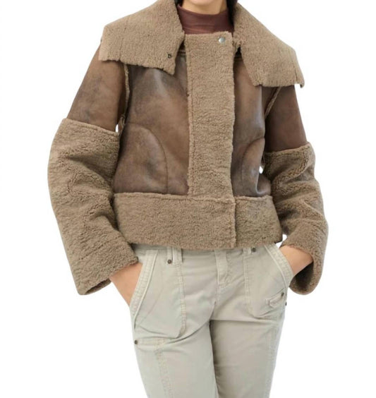 Marrakech - Trisha Bonded Distressed Suede Sherpa Jacket