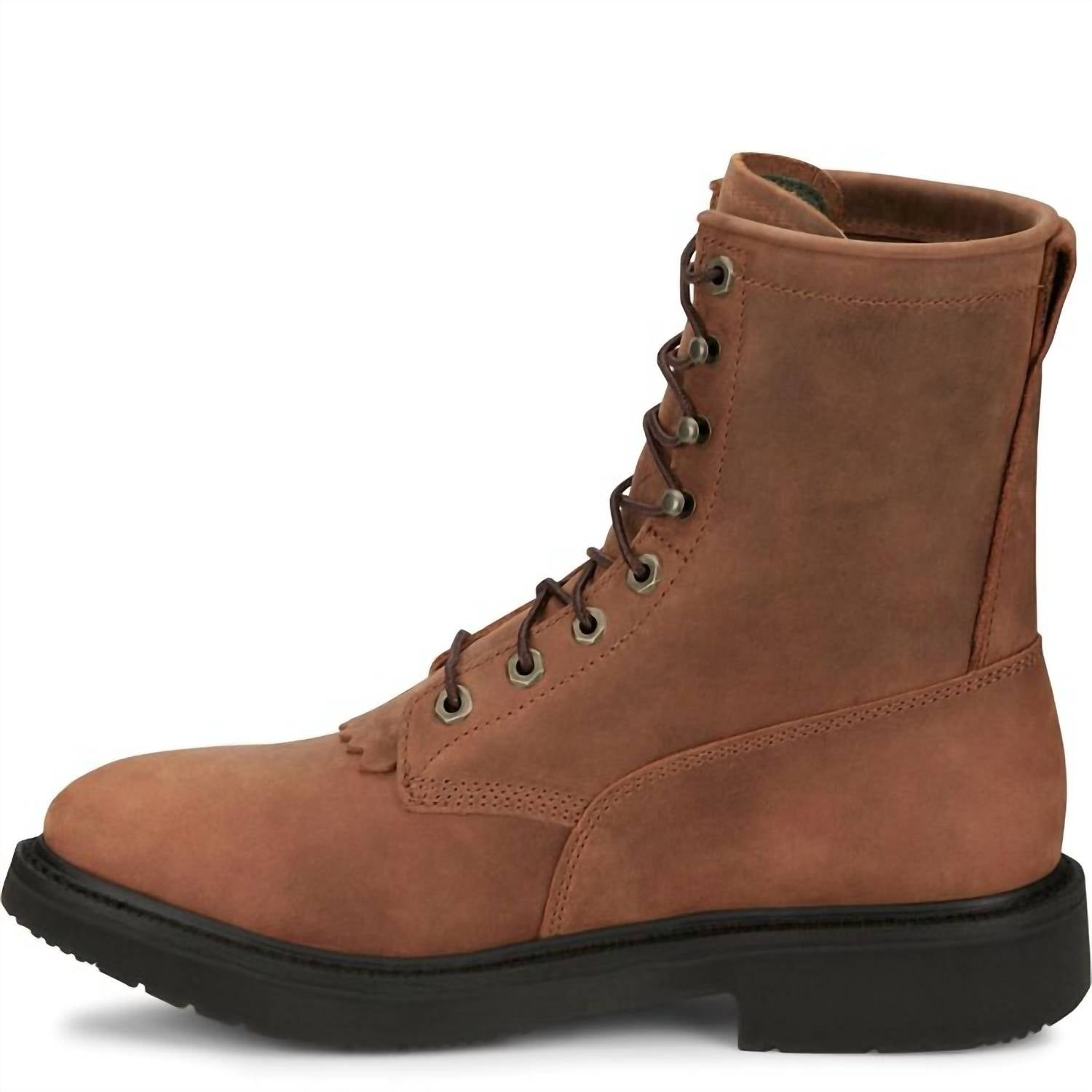 Justin Boots Men's Livestock Round Steel Toe Lace-up Work Boots in aged brown - men's boots - view 5