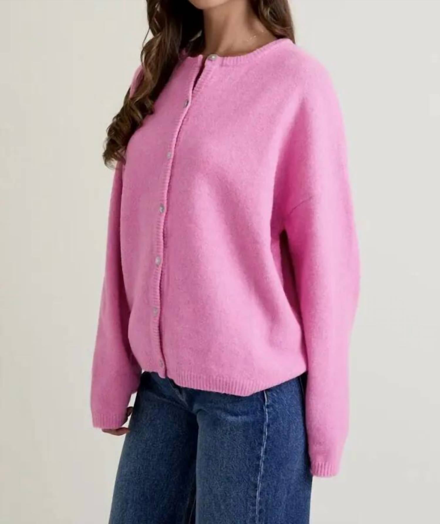 Le Lis - LONG SLEEVE CREW NECK SWEATER CARDIGAN