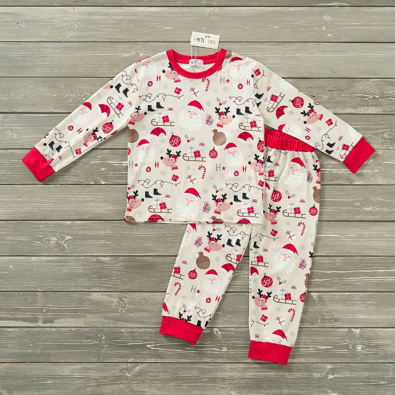 Pete + Lucy - Kids Santa's Sleigh Loungewear Set