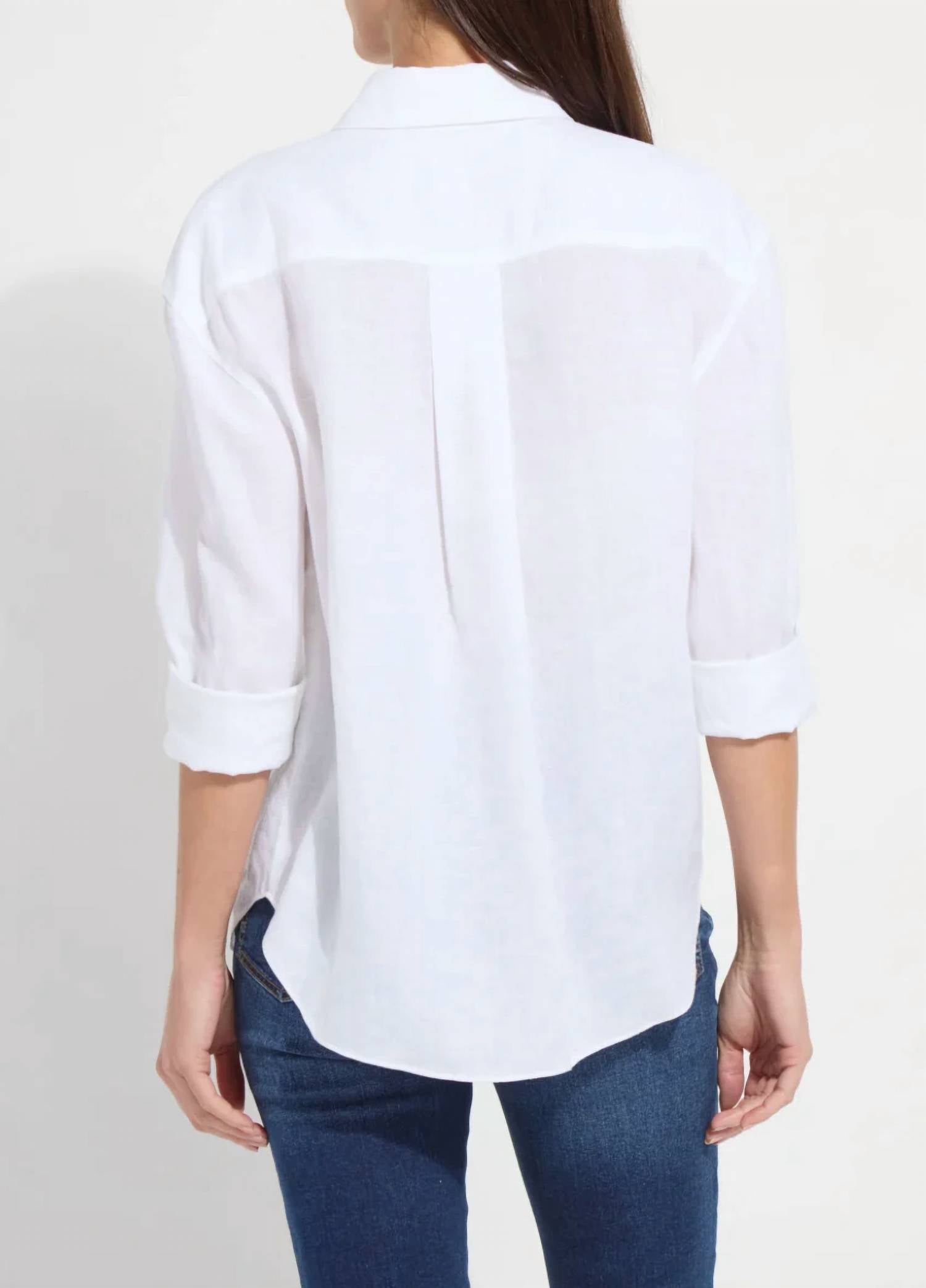 Lysse - Rose Roll Tab Utility Linen Shirt
