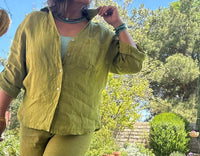 Made In Italy - Classic Button Linen Top