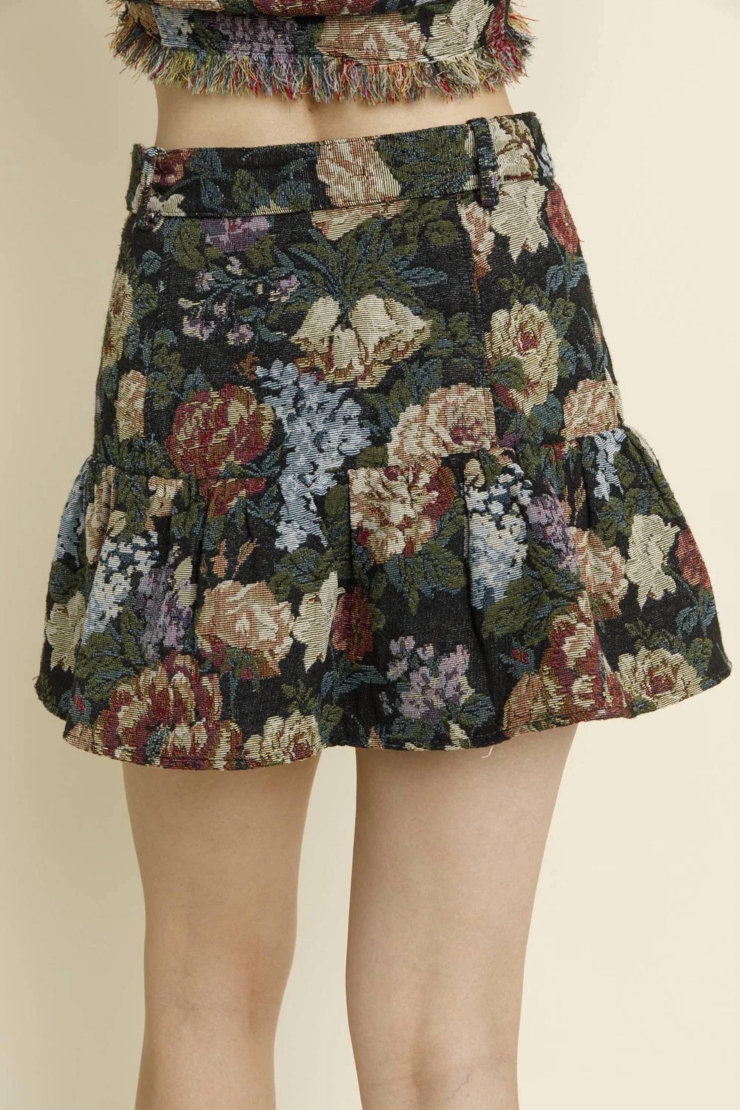 Aureum - Floral Brocade Skirt