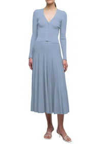 SIMKHAI Margoux Knit Midi Skirt in tidepool - women's skirt - detail view