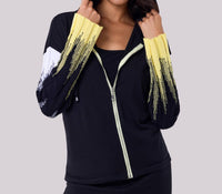 Angel Apparel - Knit Zip Up Hoodie With Ribbed Sleeves