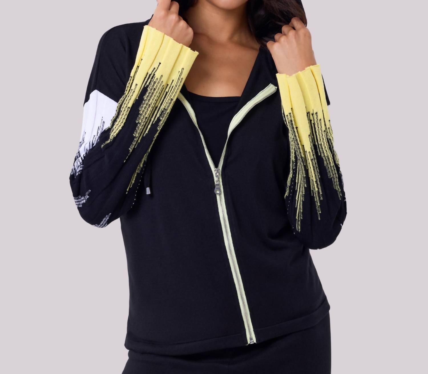 Angel Apparel - Knit Zip Up Hoodie With Ribbed Sleeves