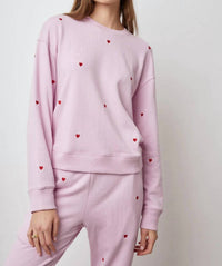 Rails Ramona Sweatshirt in red hearts - women's top