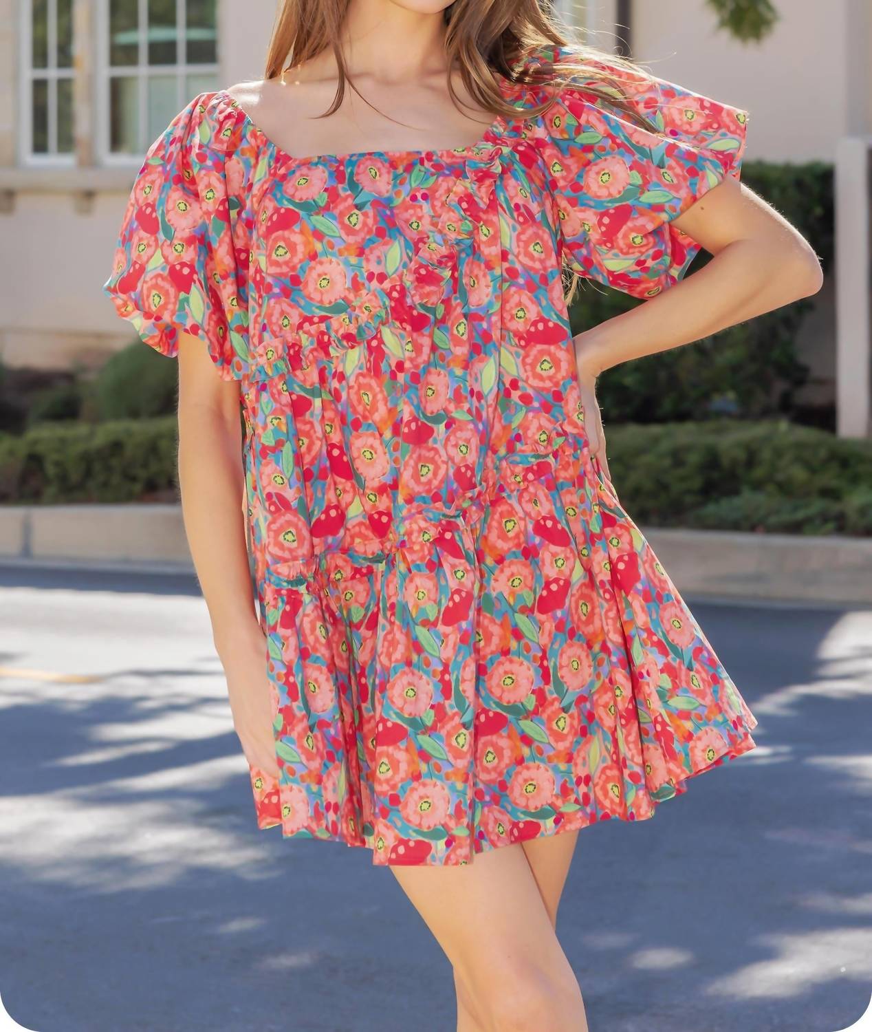 Strut & Bolt - Poppy Asymmetric Floral Sundress
