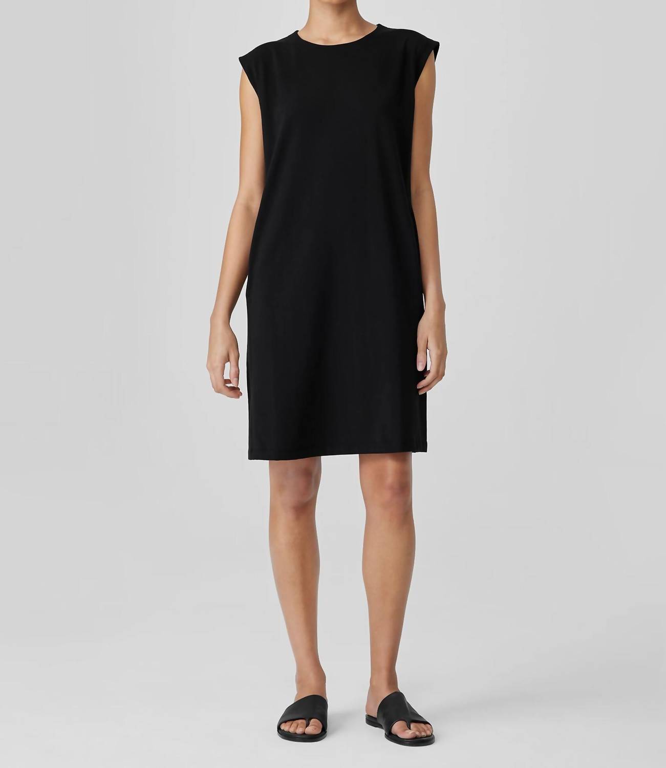 Eileen Fisher - Pima Cotton Jersey Round Neck Dress