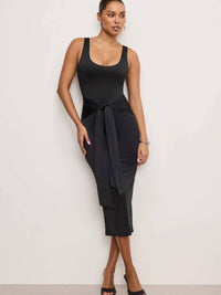 Good American - Slinky Jersey Ruched Midi Dress