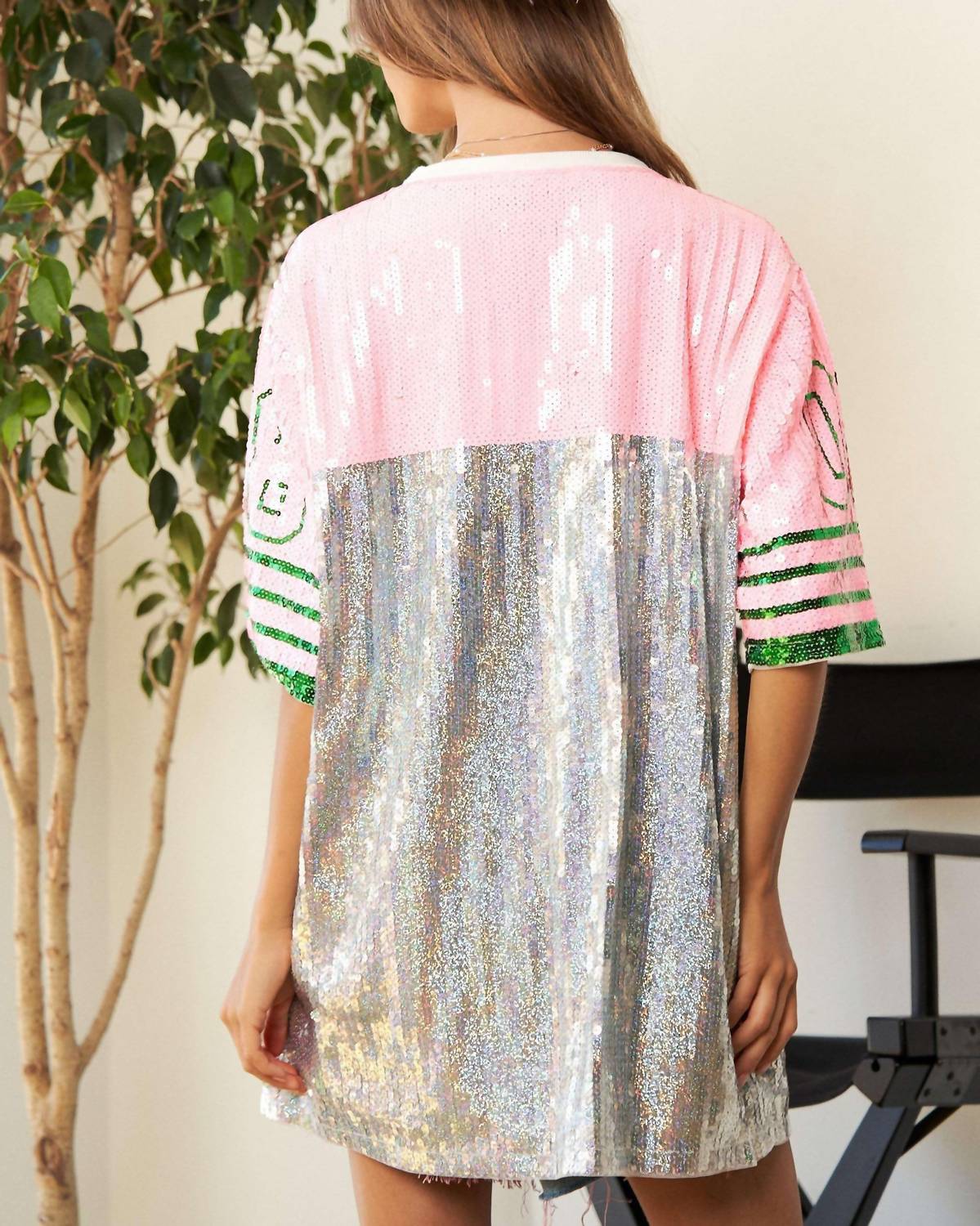 Davi & Dani - Game Day Sequin Jersey Top