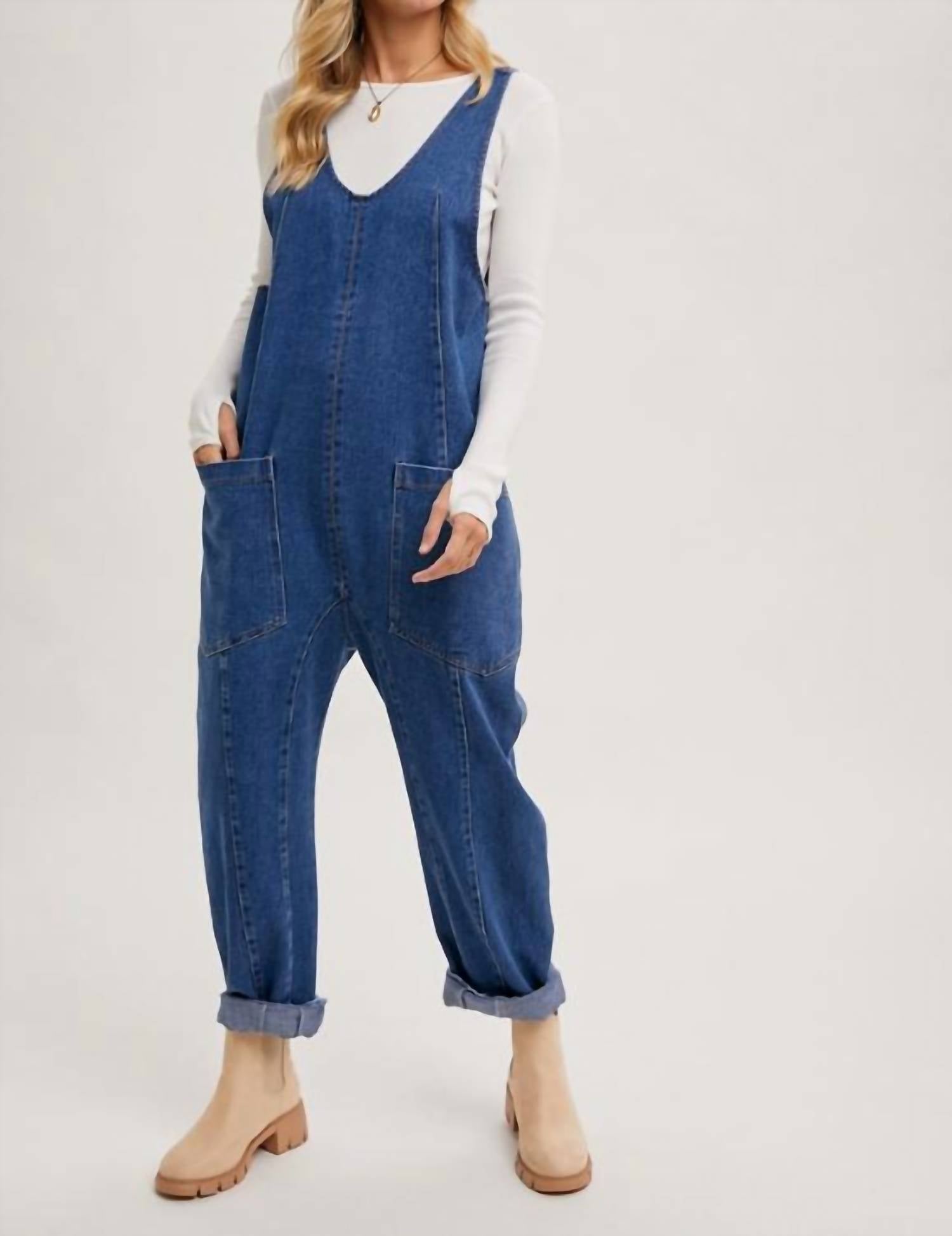 Bluivy - Relaxed Fit Denim Jumpsuit