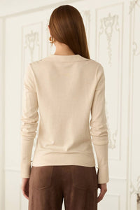 Skies Are Blue - Adeline Collared Long Sleeve Knit Sweater Top