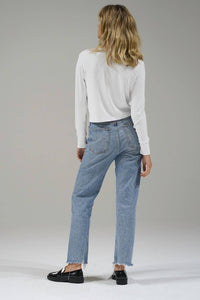 Lna - Long Sleeve Ribbed Crewneck Top